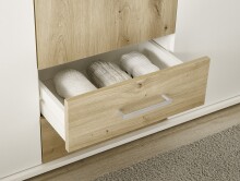 Kleiderschrank >Kassel< (BxHxT: 120x195x55 cm) in Weiß / Artisan Eiche
