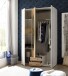 Kleiderschrank >Kassel< (BxHxT: 120x195x55 cm) in Weiß / Artisan Eiche