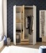 Kleiderschrank >Kassel< (BxHxT: 120x195x55 cm) in Weiß / Artisan Eiche