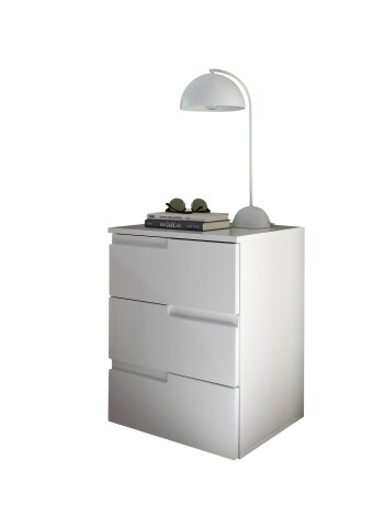 Nachtkommode >Spice< (BxHxT: 46x59x40 cm) in Weiß / Weiß Hochglanz