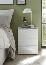 Nachtkommode >Spice< (BxHxT: 46x59x40 cm) in Weiß / Weiß Hochglanz