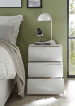 Nachtkommode >Spice< (BxHxT: 46x59x40 cm) in Weiß / Weiß Hochglanz