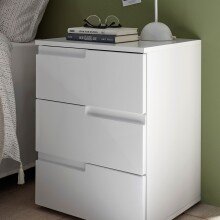 Nachtkommode >Spice< (BxHxT: 46x59x40 cm) in Weiß / Weiß Hochglanz