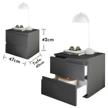 Nachtkommode >Spice< (BxHxT: 46x42x40 cm) in Graphit matt - 46x42x40cm (BxHxT)