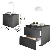 Nachtkommode >Spice< (BxHxT: 46x42x40 cm) in Graphit matt - 46x42x40cm (BxHxT)