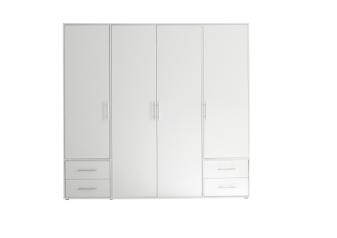 Kleiderschrank >Valencia< (BxHxT: 206x195x60 cm) in Weiß - 206x195x60cm (BxHxT)
