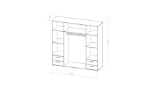 Kleiderschrank >Valencia< (BxHxT: 206x195x60 cm) in Weiß - 206x195x60cm (BxHxT)
