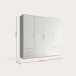 Kleiderschrank >Valencia< (BxHxT: 206x195x60 cm) in Weiß - 206x195x60cm (BxHxT)
