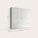 Kleiderschrank >Valencia< (BxHxT: 206x195x60 cm) in Weiß - 206x195x60cm (BxHxT)