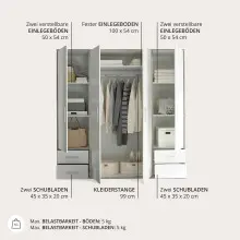 Kleiderschrank >Valencia< (BxHxT: 206x195x60 cm) in...