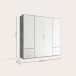Kleiderschrank >Valencia< (BxHxT: 206x195x60 cm) in Beton Optik / Weiß
