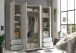 Kleiderschrank >Valencia< (BxHxT: 206x195x60 cm) in Beton Optik / Weiß