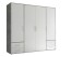 Kleiderschrank >Valencia< (BxHxT: 206x195x60 cm) in Beton Optik / Weiß