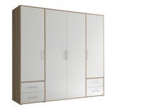 Kleiderschrank >Valencia< (BxHxT: 206x195x60 cm) in Sonoma Eiche / Weiß