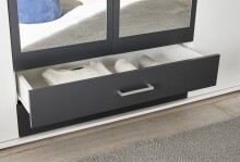Kleiderschrank >Hanau< (BxHxT: 120x196x54 cm) in Weiß / Graphit
