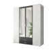 Kleiderschrank >Hanau< (BxHxT: 160x196x54 cm) in Weiß / Graphit