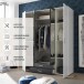 Kleiderschrank >Hanau< (BxHxT: 160x196x54 cm) in Weiß / Graphit