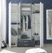 Kleiderschrank >Hanau< (BxHxT: 160x196x54 cm) in Weiß / Graphit