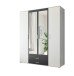 Kleiderschrank >Hanau< (BxHxT: 160x196x54 cm) in Weiß / Graphit