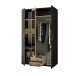 Kleiderschrank >Hanau< (BxHxT: 120x196x54 cm) in Graphit / Artisan Eiche