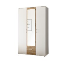 Kleiderschrank >Hanau< (BxHxT: 120x196x54 cm) in Weiß / Artisan Eiche