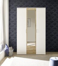 Kleiderschrank >Hanau< (BxHxT: 120x196x54 cm) in Weiß / Artisan Eiche