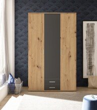Kleiderschrank >Marburg< (BxHxT: 120x196x54 cm) in Artisan Eiche / Graphit