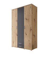 Kleiderschrank >Marburg< (BxHxT: 120x196x54 cm) in Artisan Eiche / Graphit