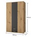 Kleiderschrank >Marburg< (BxHxT: 120x196x54 cm) in Artisan Eiche / Graphit