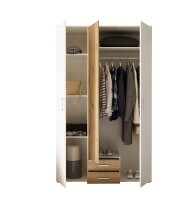 Kleiderschrank >Marburg< (BxHxT: 120x196x54 cm) in Weiß / Artisan Eiche
