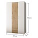 Kleiderschrank >Marburg< (BxHxT: 120x196x54 cm) in Weiß / Artisan Eiche