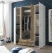 Kleiderschrank >Marburg< (BxHxT: 160x196x54 cm) in Weiß / Artisan Eiche