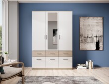 Kleiderschrank >Box< (BxHxT: 135x198x55 cm) in Sonoma Eiche / Weiß
