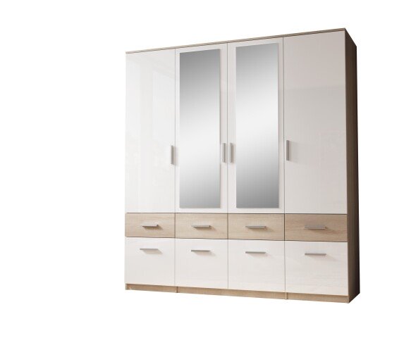Kleiderschrank >Box< (BxHxT: 180x198x55 cm) in Sonoma Eiche / Weiß