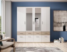 Kleiderschrank >Box< (BxHxT: 180x198x55 cm) in Sonoma Eiche / Weiß