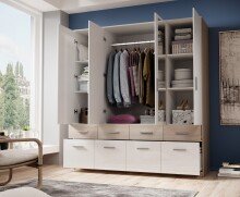 Kleiderschrank >Box< (BxHxT: 180x198x55 cm) in Sonoma Eiche / Weiß