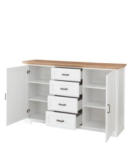Sideboard >JASMIN< (BxHxT: 165x102x41 cm) in Artisan/Weiß - 165x102x41cm (BxHxT)