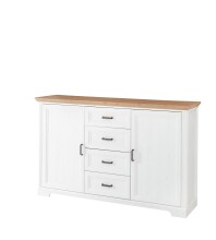 Sideboard >JASMIN< (BxHxT: 165x102x41 cm) in Artisan/Weiß - 165x102x41cm (BxHxT)