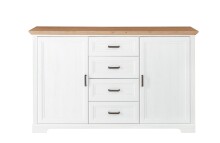 Sideboard >JASMIN< (BxHxT: 165x102x41 cm) in Artisan/Weiß - 165x102x41cm (BxHxT)