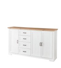 Sideboard >JASMIN< (BxHxT: 182x102x41 cm) in Artisan/Weiß - 182x102x41cm (BxHxT)