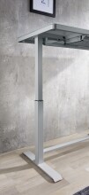 Schreibtisch >LIFT4HOME< (mit 2 USB-Ports) in grau aus Glas - 120x72x60 (BxHxT)