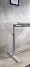 Schreibtisch >LIFT4HOME< (mit 2 USB-Ports) in grau aus Glas - 120x72x60 (BxHxT)