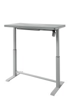Schreibtisch >LIFT4HOME< (mit 2 USB-Ports) in grau aus Glas - 120x72x60 (BxHxT)