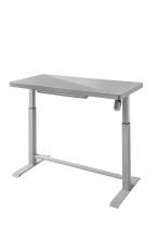 Schreibtisch >LIFT4HOME< (mit 2 USB-Ports) in grau aus Glas - 120x72x60 (BxHxT)