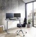 Schreibtisch >LIFT4HOME< (mit 2 USB-Ports) in grau aus Glas - 120x72x60 (BxHxT)