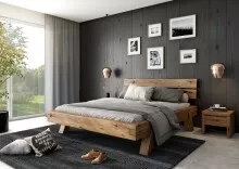 Massivholzbett >Heinrich< Eiche Massiv Innenmaß 180x200cm - Stellmaß 204x85x218 cm B/H/T