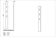 Garderobenpaneel >M-397< (BxHxT: 15x170x3 cm) in grau - 15x170x3 (BxHxT)