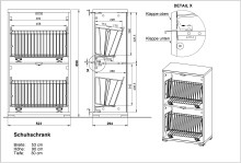 Schuhkipper >M-397< (BxHxT: 53x91x30 cm) in weiss - 53x91x30cm (BxHxT)