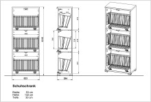 Schuhschrank-Regal >M-397< (BxHxT: 53x132x30 cm) in weiss - 53x132x30cm (BxHxT)