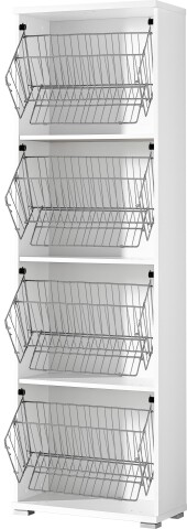 Schuhkipper >M-397< (BxHxT: 53x174x30 cm) in weiss - 53x174x30cm (BxHxT)